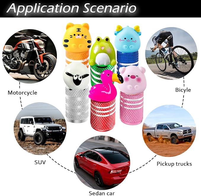 4Pack Frog Tire Valve Stem Caps Cute 3D Resin Animal Car Accessories Decor,Universal Tire Air Caps for Car,SUV,Bike,Motorcycle,Bicycle,Perfect Frog Gifts for Women Men Frogs Lover