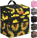 Car Trash Can Bin for Back Seat Leak Proof, Cute Car Trash Bag Hanging, Vehicle Trash Can for SUV Truck Van, Automotive Garbage Cans Front Seat Sunflower Floral