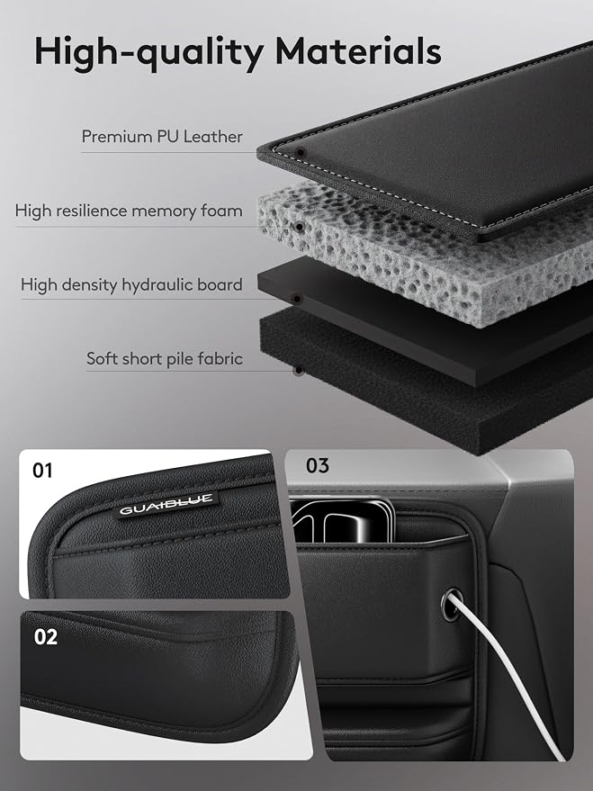 Car Seat Gap Filler Organizer with Sun Visor Organizer, PU Leather Seat Gap Filler for Phone, Keys, Cards & Sunglasses, Front Seat Storage Side Pocket for Cars SUVs Trucks