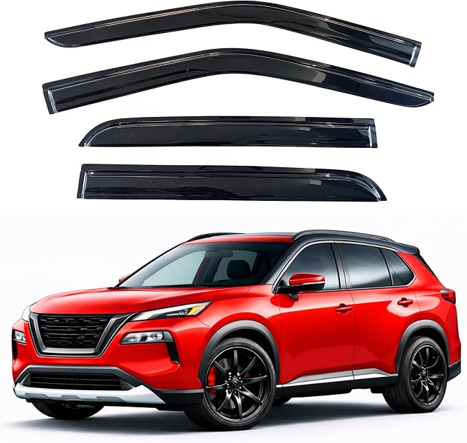 KPY Rain Guards Fit for 2021-2026 Nissan Rogue, Out-Channel Window Visors Vent Wind Deflectors 4PC, Car Accessories for 21-26 Rogue (Excludes Rogue Sport & Select)