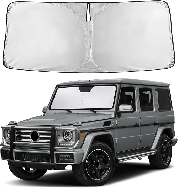 Windshield Sunshade Compatible for Mercedes-Benz G Class 1990-2016 2017 2018, Sun Visor for Front Windshield & Window Sun Shade Cover, UV Heat Blocker & Protector, Car Accessories