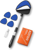 Windshield Cleaner Tool, Car Window Cleaner with 4 Upgraded Microfiber Pads, 1 Spray Bottle, 180° Rotatable and Extendable Handle, Effortless Installation