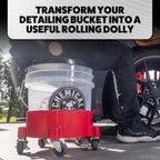 Creeper Rolling Bucket Dolly - Heavy Duty Mobile Dolly Cart for Car Wash, Detailing, and Garage Use, 5 Caster Wheels with 360° Rotation, Fits Standard 3.5 to 7.5 Gallon Buckets