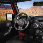 Car Steering Wheel Cover Large-Size for F150 F250 F350 Ram 4Runner Tacoma Tundra Range Rover with 15 1/2"-16" Outer Diameter Leather with Carbon Fiber Pattern Black