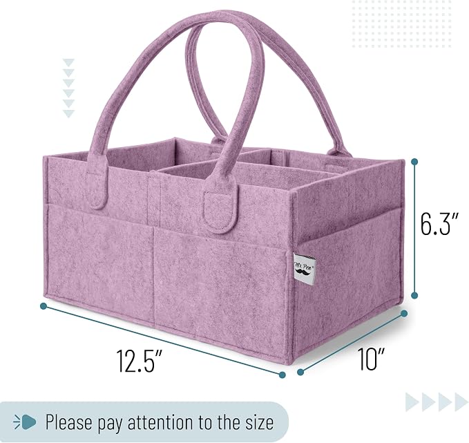 Mr. Pen- Baby Diaper Caddy Organizer, Orchid Mist | Nursery Storage Bin and Car Organizer for Diapers and Baby Wipes
