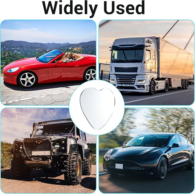 2 Pcs Heart Shaped Blind Spot Mirrors Car Side Mirror Blindspot Universal Fit Adjustabe Angle Convex Rearview Mirror for Enhanced Safety Stick Cute Automotive Exterior Accessories for Cars SUVs Trucks