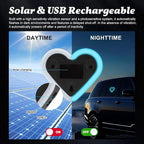 Upgrade Car Light LED Ambient Lights Heart Solar Lights Solar-Powered Heart-Shaped Neon Lights for Car Window Decorative 5 Modes Interior Outdoor Decor (Ice Blue)