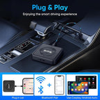 Upgraded Wireless CarPlay Adapter, 3-in-1 Wireless Carplay & Android Auto& Video Adapter, Support Netflix YouTube Support TF Card, Plug & Play, USB Type C, USB Type A Compatible with iPhone & Android