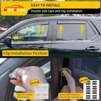 Visor Rain Guards Compatible with 2023-2025 2026 Honda Pilot Front and Rear in-Channel Window Visors Wind Deflectors Weather Shield for 2024 Pilot 4PCS Accessories
