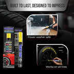 Color Tire Paint Pen - Waterproof Permanent Paint pens for Car Wheels Lettering | Car Wash Safe and Durable | Made in Japan (Yellow, 1 Count (Pack of 1))