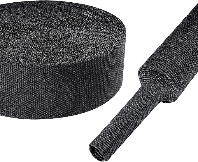 Heat Shrink Braided Sleeving, 2:1 Ratio Shrinkable Fabric Tubing Sleeve Abrasion Protection Cable Wire Sheath (1-3/8"-15ft)