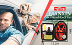 Roadside Emergency Kit Auto Safety Kit with Jumper Cables Headlamp | Gifts for New Drivers Storage Bag with Tow Rope, Gloves, Rainwear, Screwdriver,for Breakdowns, Travel and Winter Emergencies