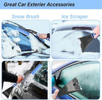 27" Snow Brush and Ice Scrapers Detachable Pivoting, Soft Bristle Head,Foam Grip, for Car,Trucks,or SUV Window & Windshield Tool (2pcs)