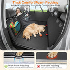 Upgraded PU Leather Back Seat Extender for Dogs - Large Hard Bottom Dog Car Seat Cover Holds 550lbs, Waterproof Dog Hammock Pet Bed with High-Density Foam Non-Slip Backseat Protector