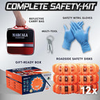 12-Pack Emergency Flares for Vehicles | Emergency Roadside Lights | Complete LED Road Flares Kit | Emergency Lights for Vehicles | Perfect for Gifting or Everyday Roadside Safety