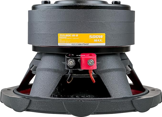 8" Triple Stack Composite Cone Subwoofer (TXX-BDC-III-8), Superior Performance, 500W, 3 Magnets, BASV Voice Coil, Aluminum Basket, Multi-Connect, Non-Press Paper Cone, 2 x 4 Ohms