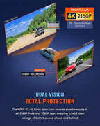 R2-4K DUAL Dash Cam Front and Rear, STARVIS 2 Sensor, FREE 128GB Card Included, 5G WiFi - up to 20MB/s Fastest Download Speed with App, 4K 2160P/FHD Dash Camera for Cars, 3" IPS, 24H Parking Mode