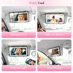 2PCS Car Sun Visor Vanity Mirror - Rechargeable Makeup Mirror with 60 LEDs, 3 Light Modes & Dimmable Touch Control for Cars, Trucks, SUVs, Car Interior Accessories for Women (Black)