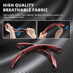 3pcs Carbon Fiber Anti-Skid Steering Wheel Cover, Waterproof Design, Universal Fit for 14-16 Inch Car Wheel Cover, Interior Car Accessories for Jeeps, SUVs, Trucks (Glossy Red)