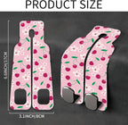 Car Headrest Purse Hanger Cute Floral and Pink Cherries 1 Pack Bag Purse Holder for Car Premium Leather Double Metal Hook for Handbags, Grocery Bags and Phones
