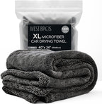 Extra Large Car Drying Towel 40"x24", 1300 GSM Car Towel, Gray | XL Professional Drying Towels Car Detailing with Double Twisted Loop, Super Absorbent Microfiber Drying Towels for Cars