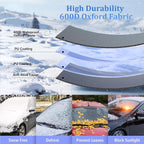 Car Windshield Snow Cover Fit for Most Cars, Sedans, SUVs- 61"x 50" | Windshield Snow Cover with Mirror Covers,Upgraded Windproof Elastic Buckles, Anti-Theft, Frostproof & Snowproof