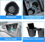 Cup Holder Insert for Forester 2026 2025 Accessories Center Console Cup Holder TPE Non-Slip Front Drink Stopper Organizer for 2025 Forester Interior Decoration Black