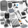 Car Wash Detailing Kit with Foam Gun, Car Cleaning Kit Set,Car Wash Brush with Long Handle, Large Folding Bucket for Interior Exterior Car Wash Supplies, Car Gift Set Gray