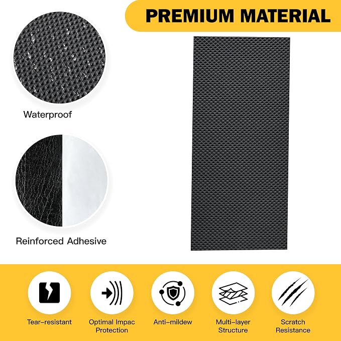 Garage Wall Protector, High Density EVA Foam Car Door Protector, Self-Adhesive Anti-Collision Wall Bumper Guard, Waterproof Scratch Resistant Parking Wall Edge Protector, Black