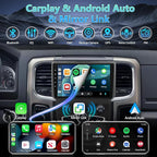 9" Touchscreen Car Stereo for Ram 2013-2019 with CarPlay & Android Auto | GPS Navigation, Bluetooth, SWC, FM/RDS, AHD Backup Camera, Android 13 OS, 2+32GB