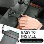 Car Seatback Organizer with Cup Holder, Leather Headseat Tissue Box and Storage Box, Multifunction Auto Rear-mounted Mobile Phone Holder, for Most Cars (Brown)
