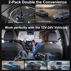 USB-C Car Charger, 2 Pack 4-Port 98W Car Charger USB C Fast Charger,3 USB-C & USB-A Car Cigarette Lighter USB Charger Fast Charging for iPhone 17/16/15/14 Series,iPad Pro,Galaxy S26/S25 Ultra,Pixel