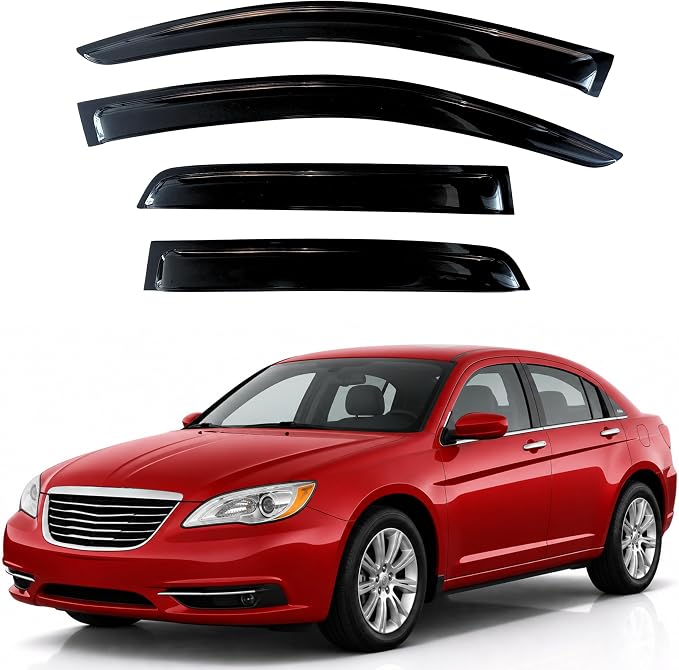 KPY Rain Guards Fit for 2011-2014 Chrysler 200, Out-Channel Window Visors Vent Wind Deflectors 4PC, Car Accessories for 07-10 Sebring