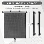 Car Window Shade for Side Windows, 2 Pack Sun Shade Retractable for Car Blocks Heat and UV Rays Glare Protection Roller Sunshade Visor for Baby, Kids, Pets, Passengers
