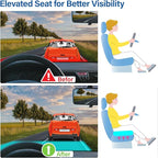 Car Seat Cushion for Driving, Car Seat Pillow for Short Drivers | Ergonomic Memory Foam Seat Cushion for Pain Relief, Adult Booster Seat for Car, Butt Cushion for Car, Truck, Blue&Gray