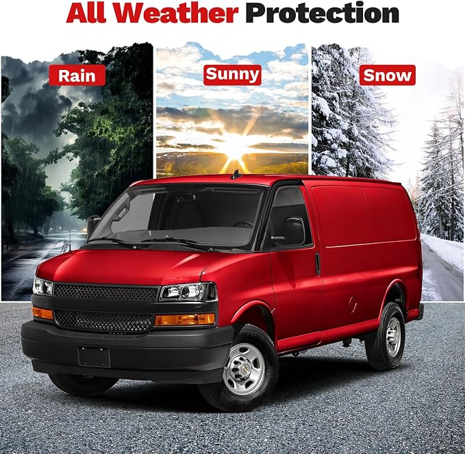 Express Van Rain Guards - Window Visors for Chevrolet/Chevy Express Van/GMC Savana 1996-2025 2026, Outside-Mount Side Window Wind Deflectors for Savana Accessories, Vent Visors Rainproof