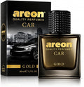 Car Perfume Gold - Air Freshener in Glass Bottle - Luxury Odor Eliminator Spray with Absorber Hanging Pad - Unique Fragrance & Long-Lasting Aroma for Vehicle, Office, Home - Made in Europe, 50ml