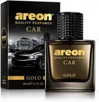 Car Perfume Gold - Air Freshener in Glass Bottle - Luxury Odor Eliminator Spray with Absorber Hanging Pad - Unique Fragrance & Long-Lasting Aroma for Vehicle, Office, Home - Made in Europe, 50ml