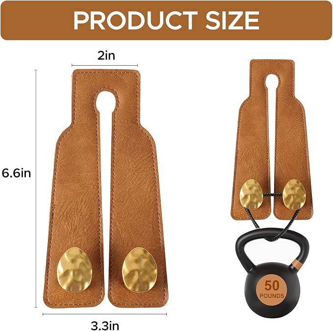 4 PCS Leather Car Seat Hooks for Headrest, Vehicle Hanger Storage Organizer Universal for Handbag Purse, Car Accessories Gift (Brown-Gold-4 PCS)