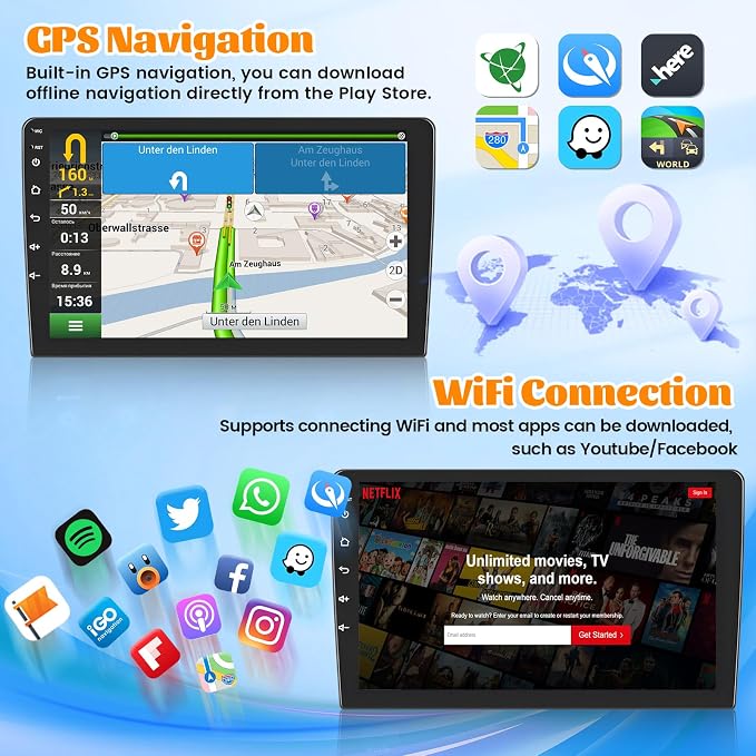 [DSP & EQ] 2+64G Car Radio for Honda Pilot 2006-2008 with Wireless Carplay/Android Auto, 9 Inch Touch Screen for Pilot Car Stereo with Bluetooth, GPS Navi, 5GHz WiFi, 28UI, FM/RDS + Backup Camera