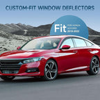 Smoke Rain Guards Fit for Honda Accord 2018 2019 2020 2021 2022 Tape-On Side Shatterproof Window Visor, Window Deflectors, 6-Piece Set