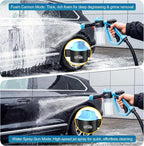 Car Wash Foam Gun for Garden Hose, Foam Cannon Kit with Microfiber Wash Mitt, Extra Nozzle, 3 Spray Modes & 50% Higher Water Pressure, Hose Foam Blaster for Cars, Trucks, RVs, Motorcycles