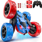 STEM Remote Control Car for Kids, 360° Spinning Double-Sided Coloured Design RC Stunt Car with LED Lights, USB-C Rechargeable Educational Toy for Boys Ages 6–12, Ideal Birthday