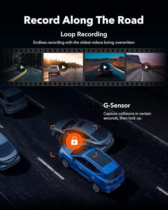 G930 10'' Rear View Mirror Camera with 5.8GHz WiFi, 4K Dash Cam Front and Rear with WDR, Touch Screen Rearview Mirror Backup Camera, Parking Monitor, Reverse Assist, Includes 64GB Card & GPS