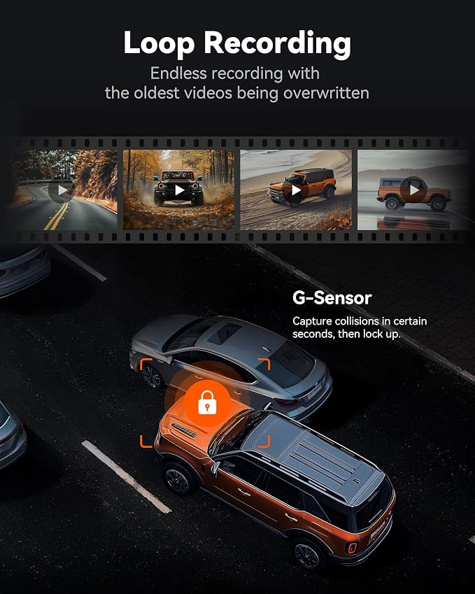 G840S 12" 4K Mirror Dash Cam Backup Camera, 5.8GHz WiFi Smart Rearview Mirror for Cars & Trucks, Front and Rear View Dual Cameras, Night Vision, Parking Assistance, Included 32GB Card & GPS