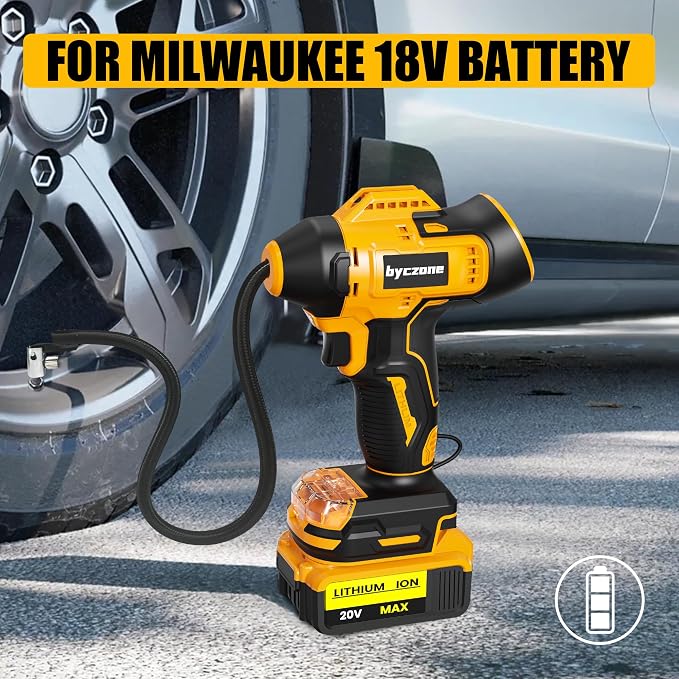 Tire Inflator Compatible with Dewalt 20V Max Battery, 160 PSI Cordless Air Compressor With LCD Digital Pressure Gauge for Car, Bike, Sport Ball (No Battery)