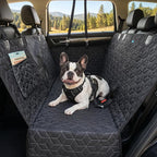 Dog Car Seat Cover for Back Seat, 60" Waterproof Dog Car Hammock with Mesh Window and Side Flaps, 600D Oxford Fabric Pet Seat Protector for Cars, SUVs & Mid-Size Trucks, Black