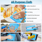 Blue Microfiber Cleaning Cloth -Pack of 12, Highly Absorbent Cleaning Rags, 16"X12" All Purpose Cleaning Towels for Housekeeping, Kitchen, Car, Lint Free and Reusable Microfiber Towels
