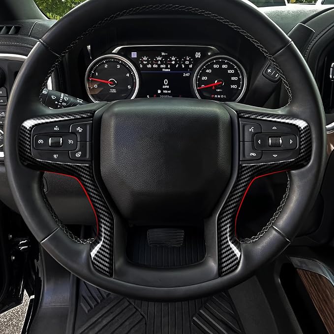 Car ABS Carbon Fiber Trim Sticker Interior Decal for 2019-2025 Chevy Silverado Blazer | for 2021-2024 Tahoe Suburban 1500 2500 3500 HD Accessories