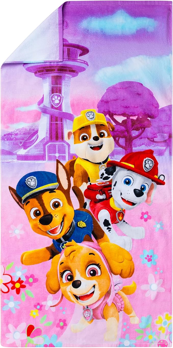 Kids Super Soft Cotton Bath/Pool/Beach Towel, 58 in x 28 in, Paw Patrol Girls